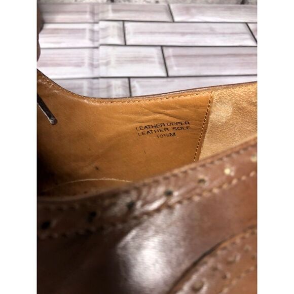 Strada Firenze Brown Leather Cap Toe Lace Up Oxfords Dress Shoes Men Sz 10.5M US - Picture 6 of 16